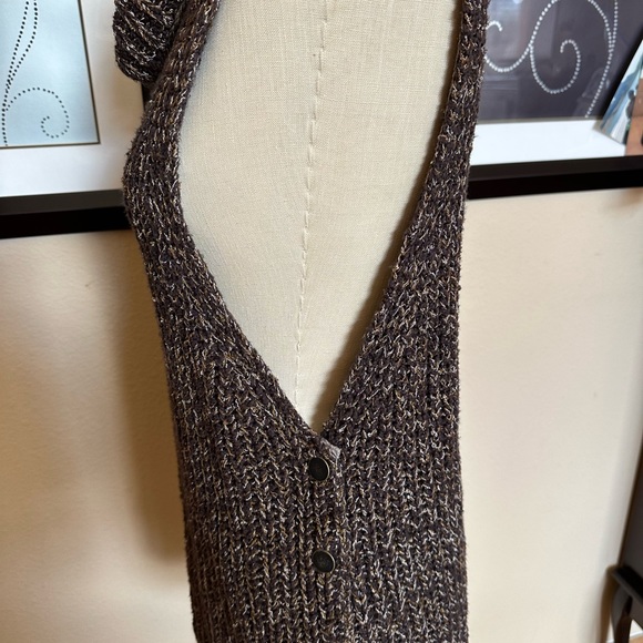 Free People Valentina Sleeveless Turtleneck Tunic Sweater Brown. size Medium - Picture 5 of 7